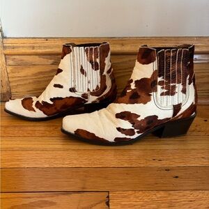 Zara Calf Hair Ankle Boots, size 8